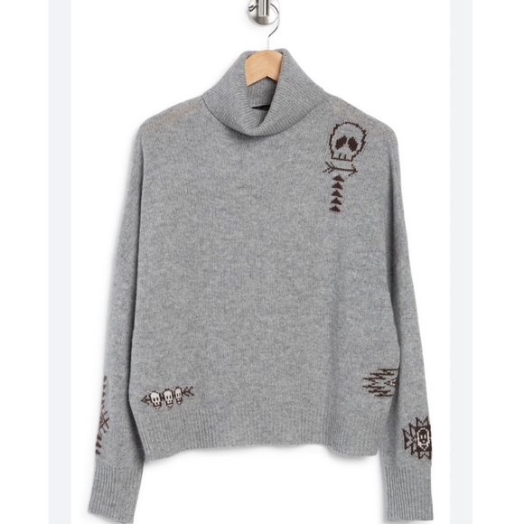 360 CASHMERE Florence Skull-Print Roll-neck Cashmere sweater - Picture 1 of 12